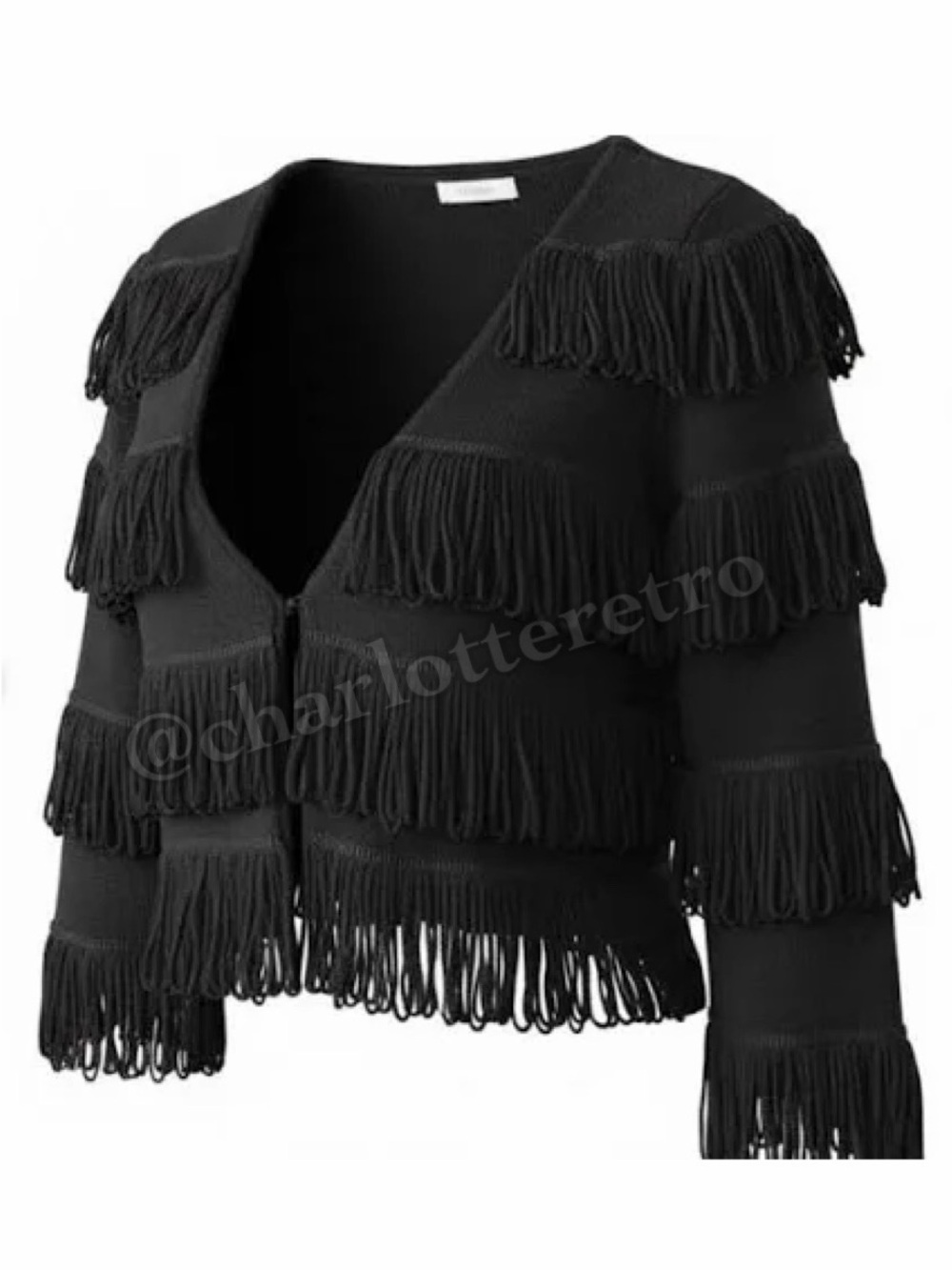 I.N.C. Cropped Bolero Cardigan w Tiered Looped Fringe